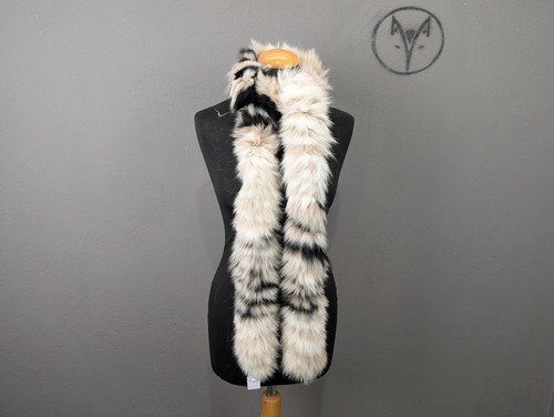 Fur fox beige black - fox, scarf