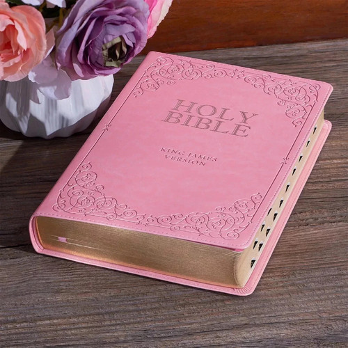Kjv pink faux - faux, leather