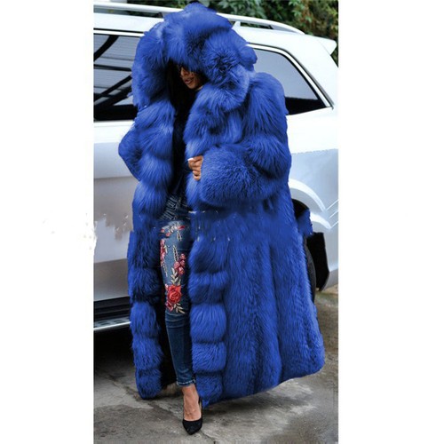Women long faux fur - long, coat