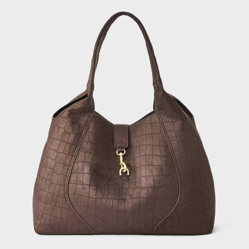 Faux suede slouchy shoulder - slouchy,